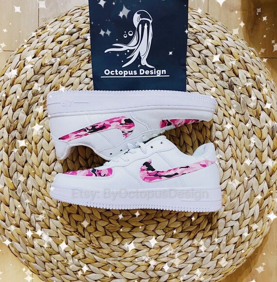 Custom Nike af1 Air Force 1 Pink Camo Camouflage Shoe Custom | Etsy