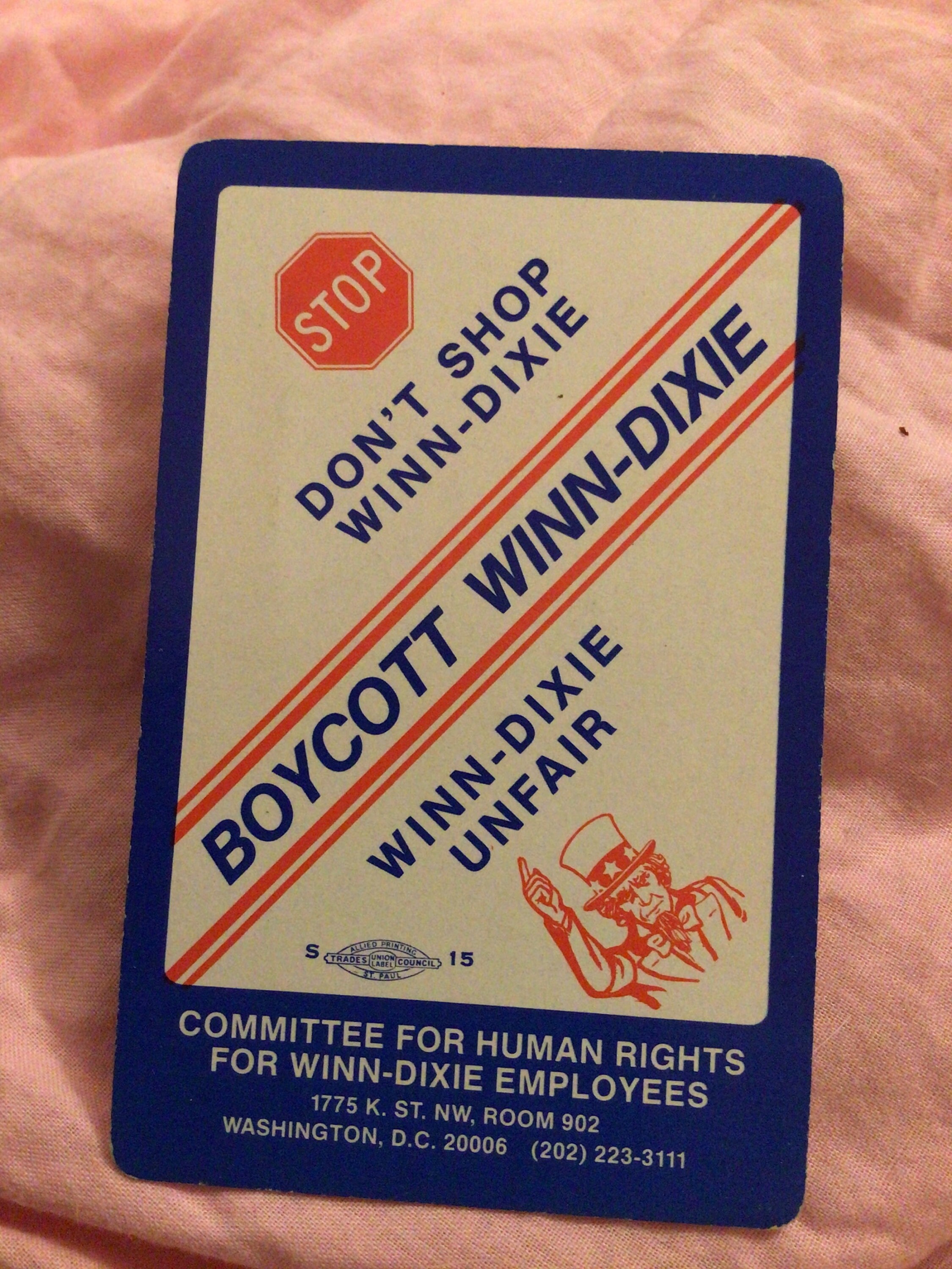 Nos Early Vintage Advertising Playing Card Boycott Winn Dixie - Etsy