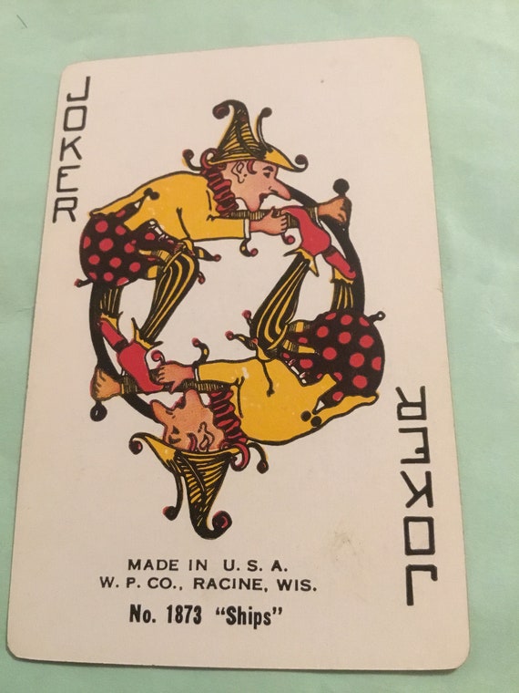 Message Early 1940s Joker Playing Card Ship Lot 122 Etsy