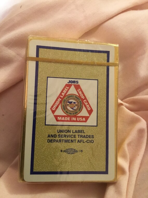 NOS Vintage Advertising Playing Cards Union Label Shop Card - Etsy