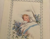Vintage 1940s new old stock and use greeting card congratulations on the arrival of your grandchild snail mail happy mail junk journal scrap