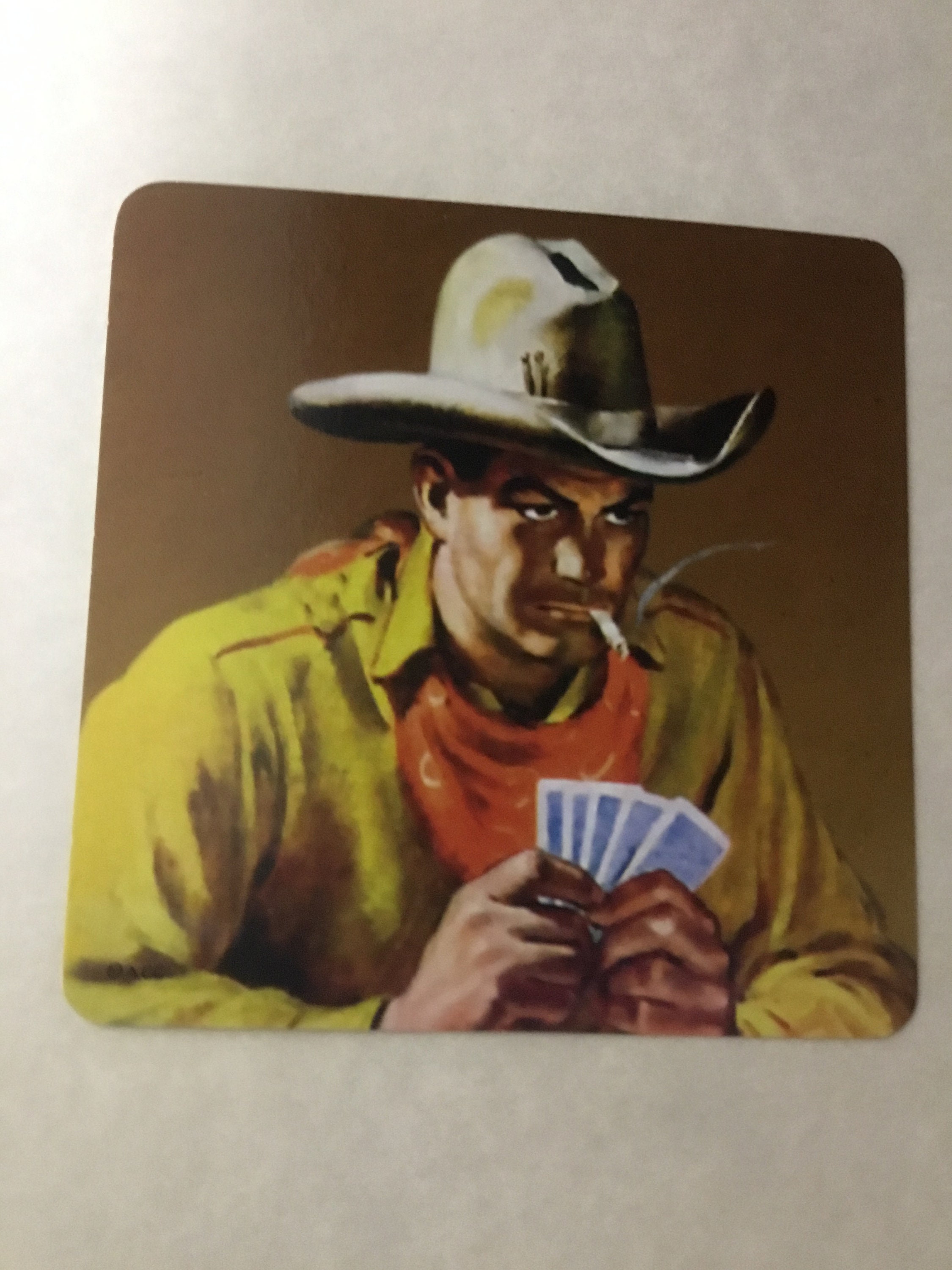 NOS Unusual Square Early Vintage Playing Card Cowboy Playing - Etsy