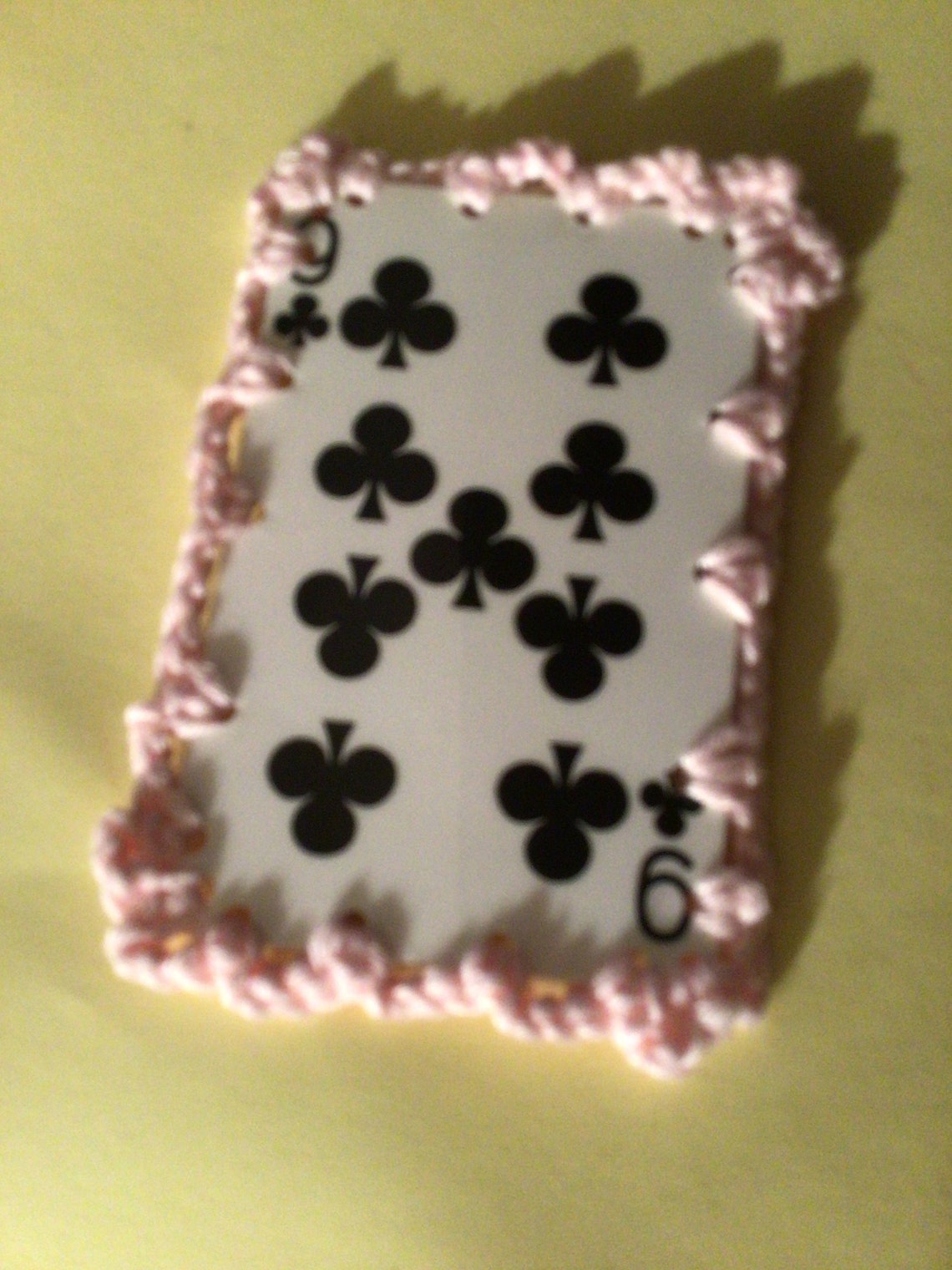 Vintage playing card laminated crochet bookmark hangtag junk | Etsy