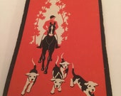 NOS Early visit playing cards hunting seen red horse dogs