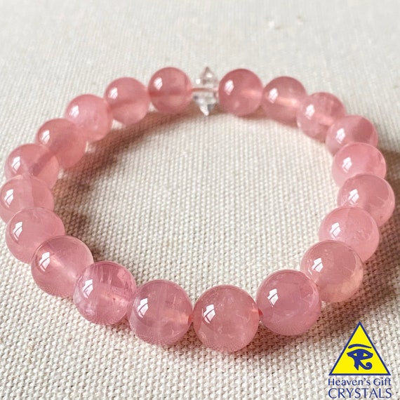 Rose Quartz Bracelet Bracelet Crystal Natural Etsy