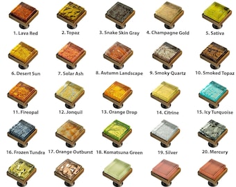 Graphic Glass Square Cabinet Knob: Oil Rubbed Bronze Base