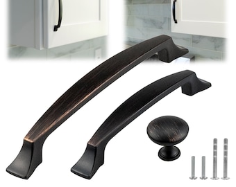 Modket Oil Rubbed Bronze Traditional Kitchen Cabinet Handles Pulls Knobs Hardware Bathroom Drawer Dresser Stainless Steel