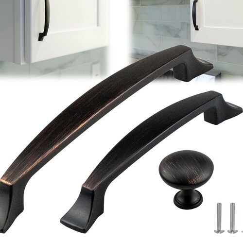 5-Pack Oil Rubbed Bronze Cabinet Knobs | 1-1/4 Inch Rope Design Hardware