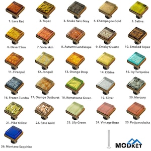 Graphic Glass Square Cabinet Knob: Oil Rubbed Bronze Base