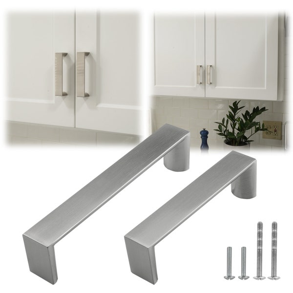 Modket Brushed Nickel Traditional Kitchen Cabinet Handles Pulls Knobs Hardware Bathroom Drawer Dresser Stainless Steel