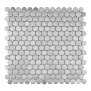 Modket Penny Round Stainless Steel Metal Mosaic Tile Kitchen Backsplash Bath Bathroom Shower Interior Wall TDH85MDR