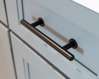 Matte Black Stainless Steel Cabinet Handles - Modern Drawer Pulls