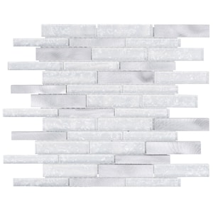 Pearl White Iridescent Glass Mosaic Tile: Modern Kitchen Backsplash