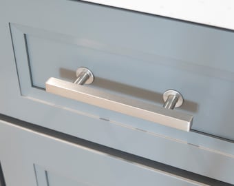 Brushed Nickel Modern Cabinet Pulls: Stainless Steel Drawer Handles