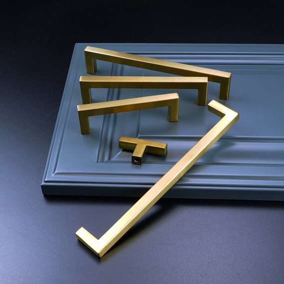 Satin brass cabinet pulls deals