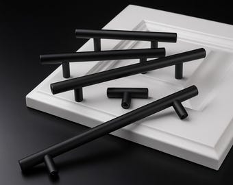 Matte Black Stainless Steel Cabinet Handles: Modern Drawer Pulls