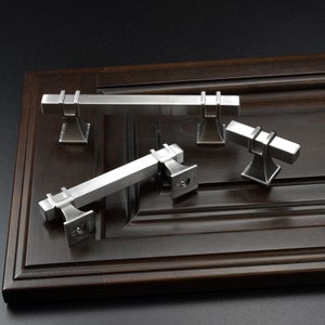 Modket Brushed Nickel Modern Kitchen Cabinet Handles Pulls Knobs Hardware Bathroom Drawer Dresser Stainless Steel