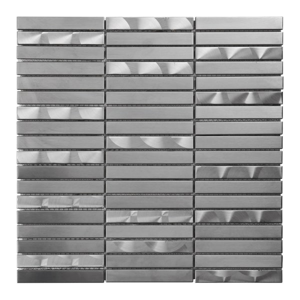 View of Metallic Tile Backsplash