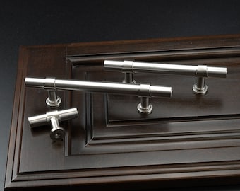 Brushed Nickel Modern Cabinet Handles: Stainless Steel Drawer Pulls