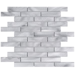 Brushed Aluminum Metallic Mosaic Tile: Modern Kitchen Backsplash
