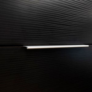 Modket Anodized Satin Silver Finger Lip Edge Pull Cabinet Door Handle Bar Back Mount Drawer