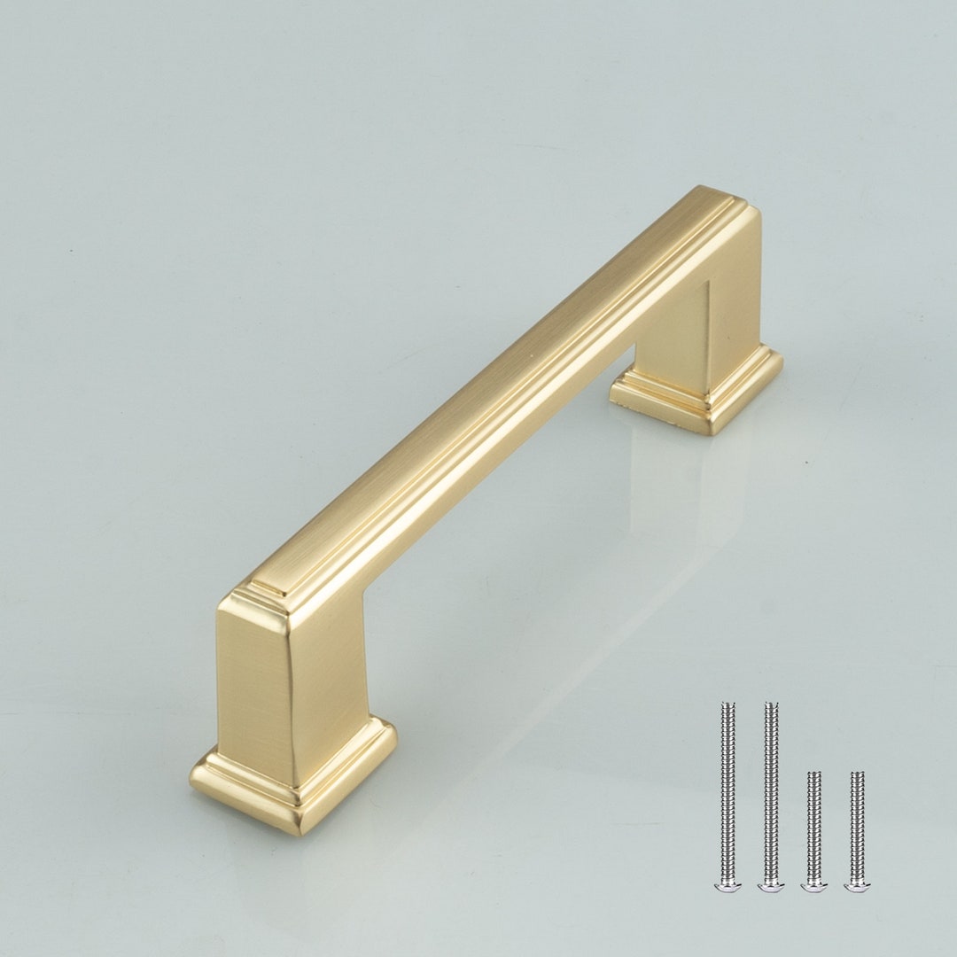 Modket Brushed Champagne Gold Solid Modern Kitchen Cabinet Handles ...