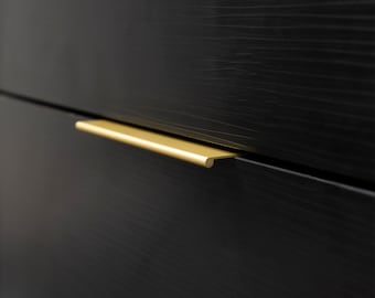 Modket Satin Gold Finger Edge Pull Cabinet Door handle Bar Back Mount Drawer