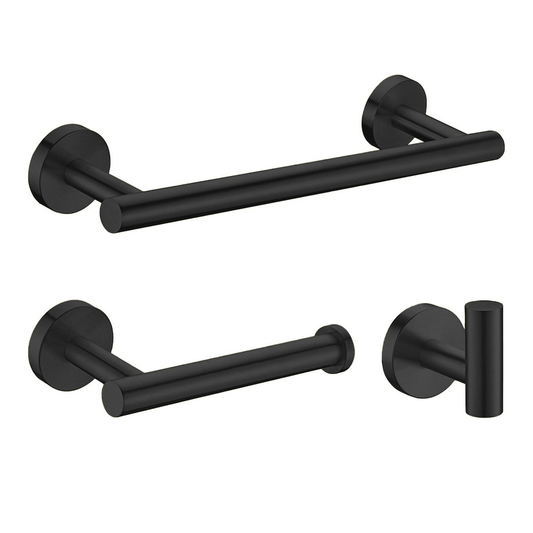 Modern Bathroom Hardware Set Towel Bar Toilet Paper Holder Wall Mounted