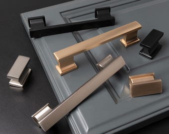 Modern Square Cabinet Handles: Solid Zinc Alloy Drawer Pulls