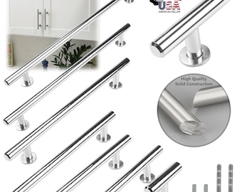 Modket Solid Polished Chrome Modern Kitchen Cabinet Handles Pulls Knobs Hardware Bathroom Drawer Dresser Stainless Steel