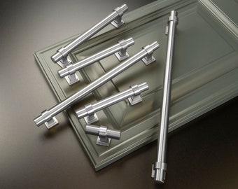 Brushed Nickel Modern Cabinet Handles: Stainless Steel Drawer Pulls