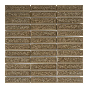 Modket Gray Crackle Glass Mosaic Tile Stacked Pattern Kitchen Backsplash Bath TDH183MO