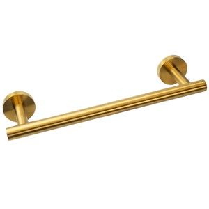 Modern Bathroom Towel Bar Rail Rod Brushed Gold Stainless Steel Wall Hanging Bathroom Storage