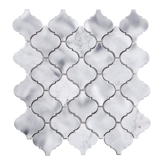 Mosaïque Verre Acier Inox Bador - Or/Argent/Noir - 1M² (8mm) - Carreaux 30x30cm