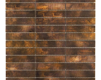 Antique Copper Metallic Mosaic Tile: Kitchen Bathroom Backsplash