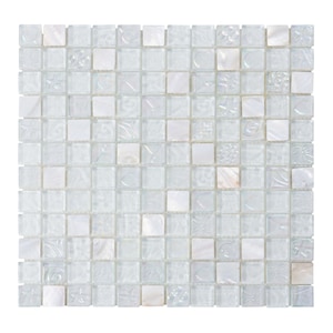 White Mother of Pearl Glass Mosaic Tile: Kitchen Backsplash, Bathroom, Shower