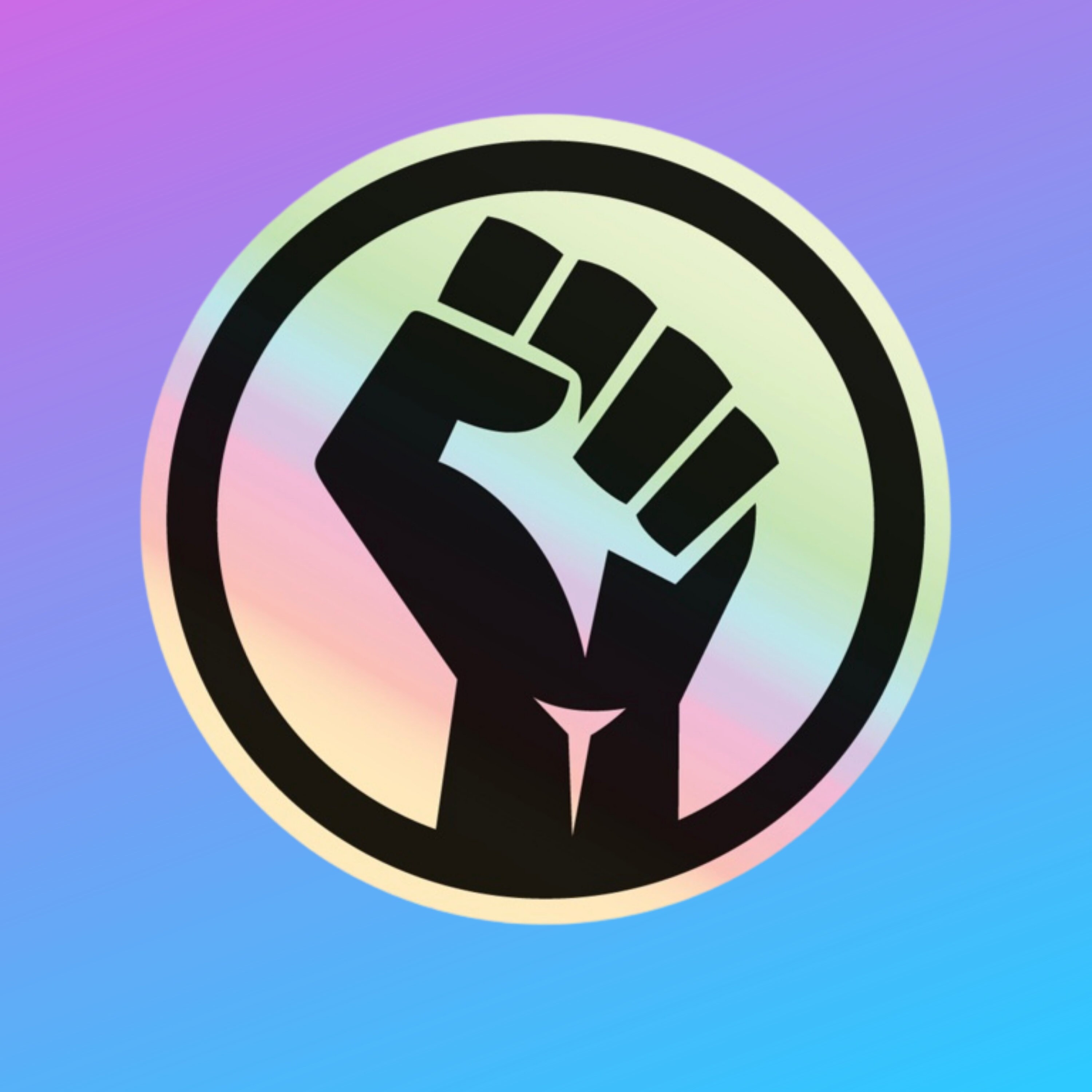 Holographic Black Lives Matter Fist Sticker 100% of profits | Etsy