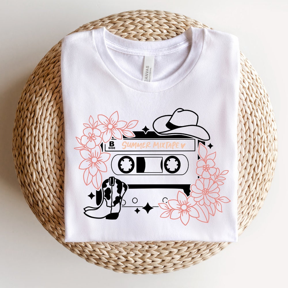 Country Mixtape, Western, Country, Country Music, T Shirt, Stagecoach, Country Concert Outfit, Colorful, Adult, Girly, Cowgirl