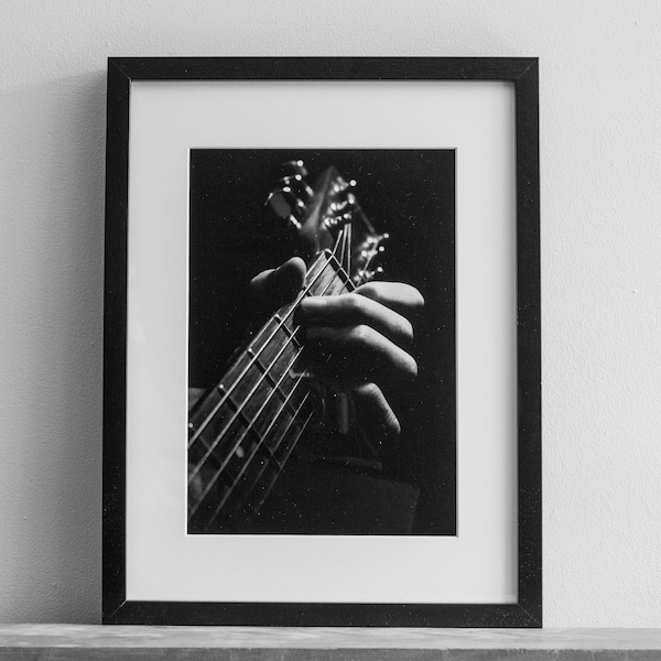 Guitar Wall Art - Digital Download Prints - Black and White - Play