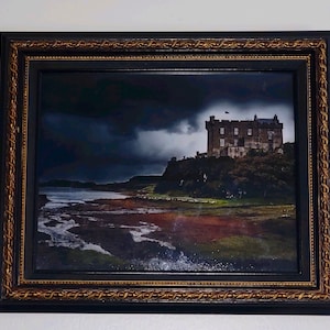 Gothic Vintage style frame and Castle photo with glass