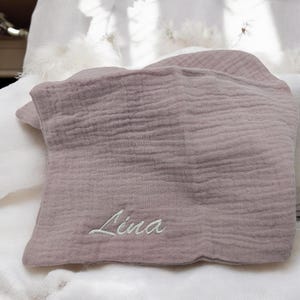 Personalizable Muslin Burp Cloth with Name - Soft Baby Burp Cloth, Handmade Cloth Diaper, Ideal as a Birth Gift