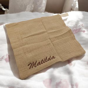 Personalizable Muslin Burp Cloth with Name - Soft Baby Burp Cloth, Handmade Cloth Diaper, Ideal as a Birth Gift