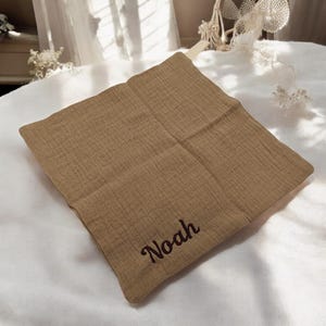 Personalizable Muslin Burp Cloth with Name - Soft Baby Burp Cloth, Handmade Cloth Diaper, Ideal as a Birth Gift