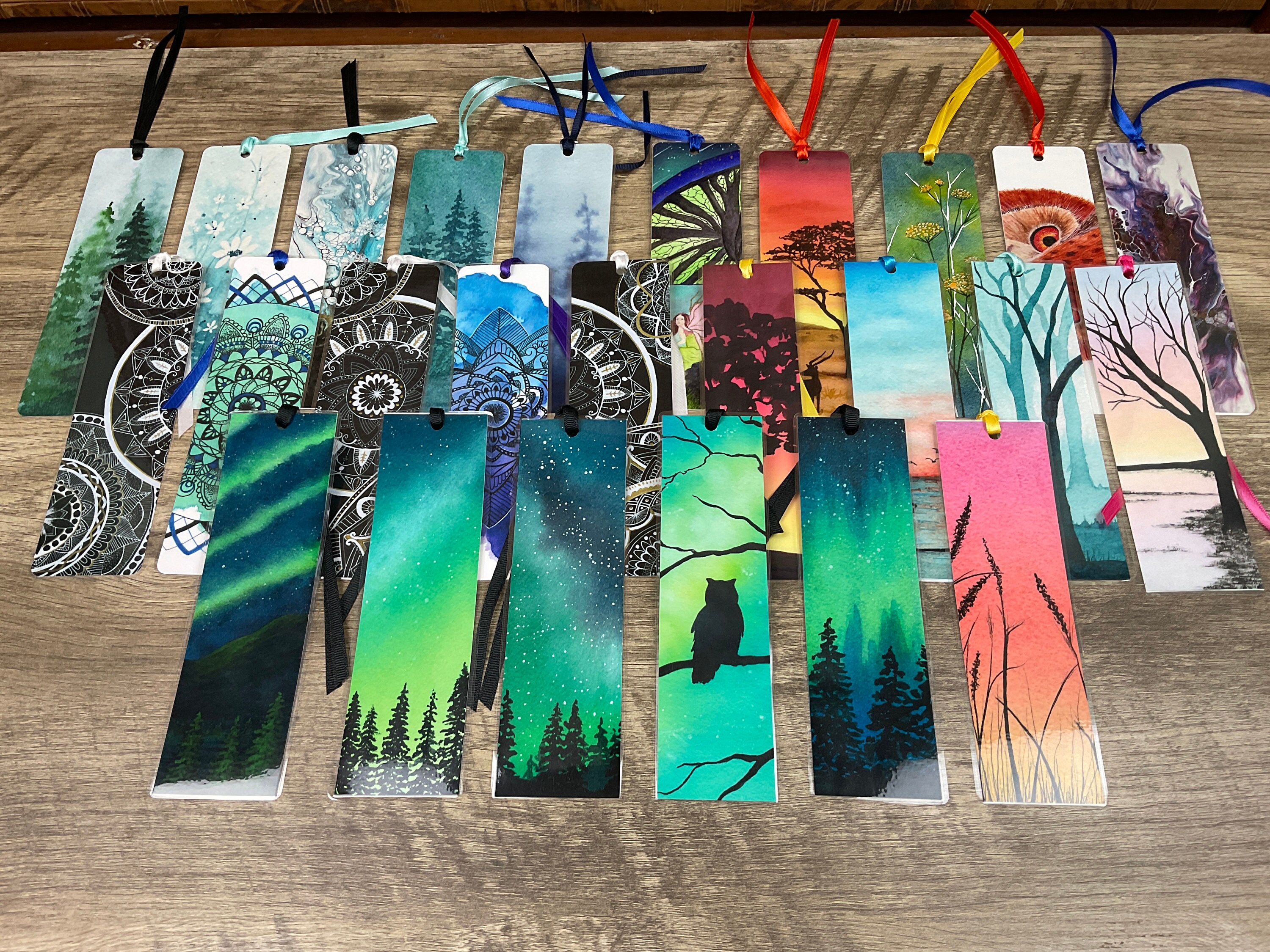 Artistic Bookmarks Set 4 Large Selection Watercolor Painting | Etsy