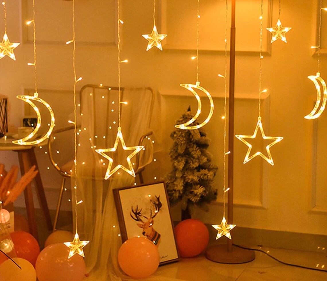 220V 3.5M Led Moon Star String Lights / Birthday Party Wedding Etsy