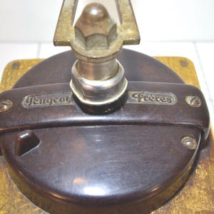 Vintage Peugeot Coffee Grinder: Cream French Manual Mill, Wood & Metal image 7