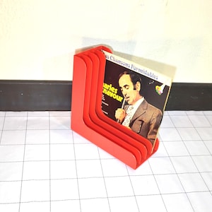 Vintage Orange Plastic Record Player Holder: Dutch Boa Inter LP Vinyl Storage