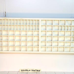 Plateau pour imprimantes vintage en bois peint en blanc : présentoir industriel image 2