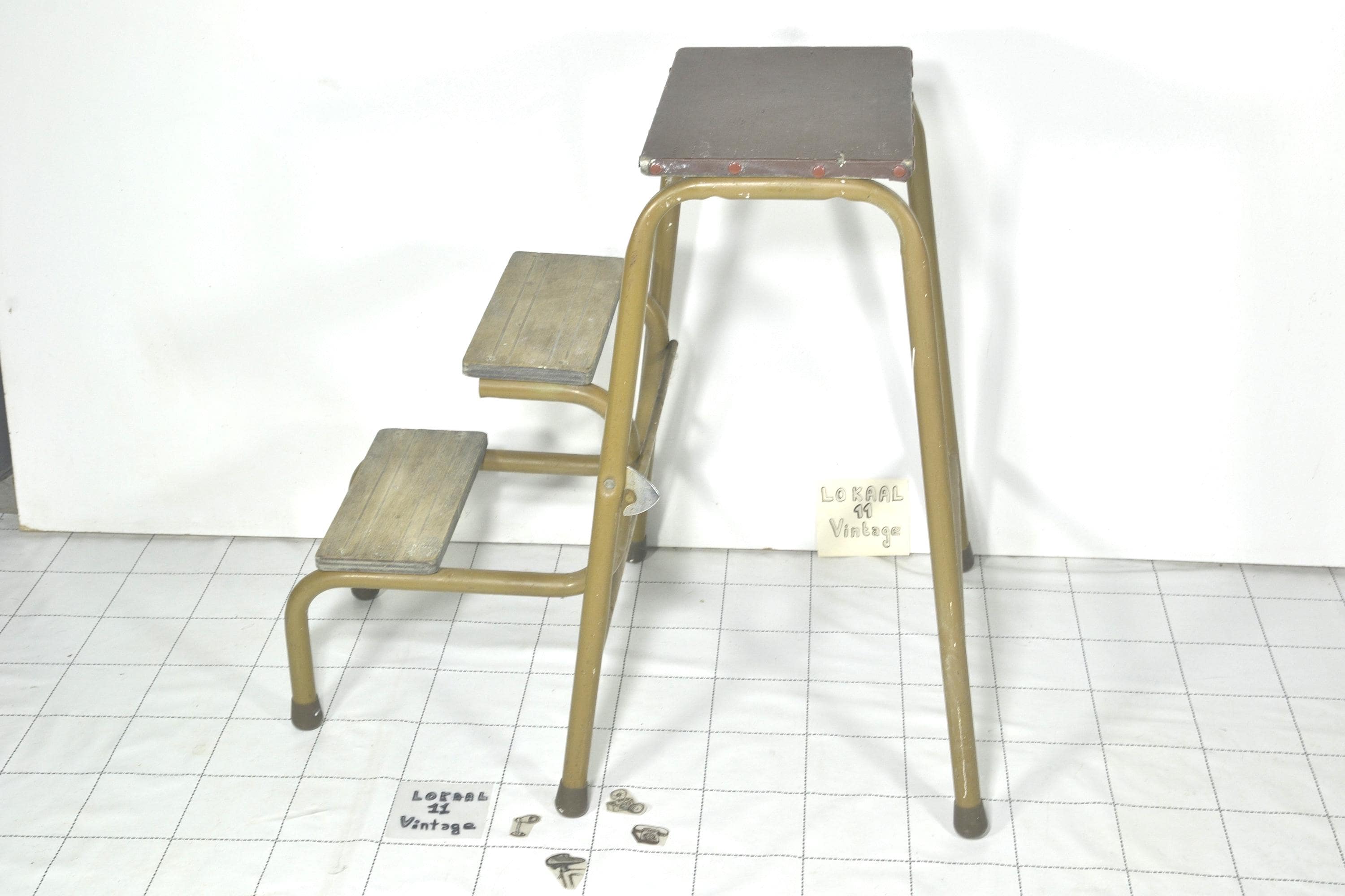 Kitchen Vintage Metal Step Stool, Folding Kitchen Stool, Chair, - Etsy