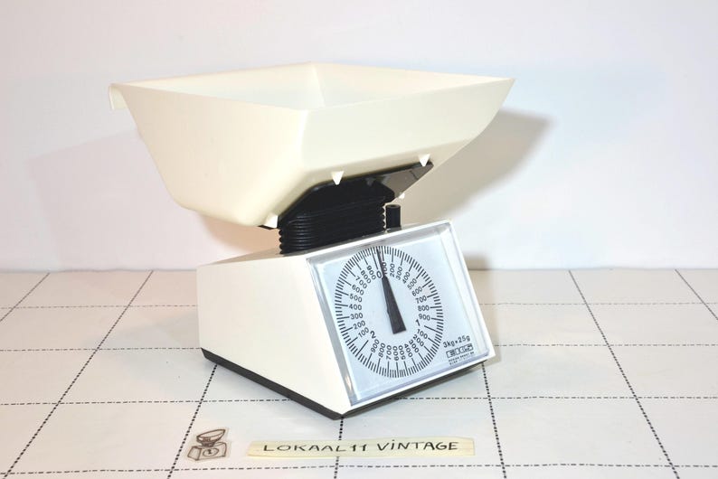 Balance de cuisine Bengt EK vintage : EKS Sweden, plastique blanc et noir image 4